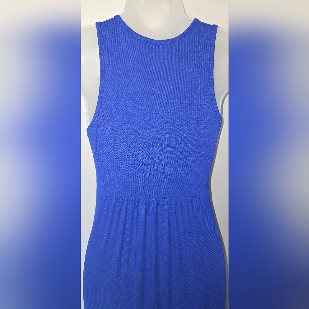 Loveappella Womens Summer Sleeveless Dress Extra Long Stretchy Royal Blue Small - Picture 5 of 8